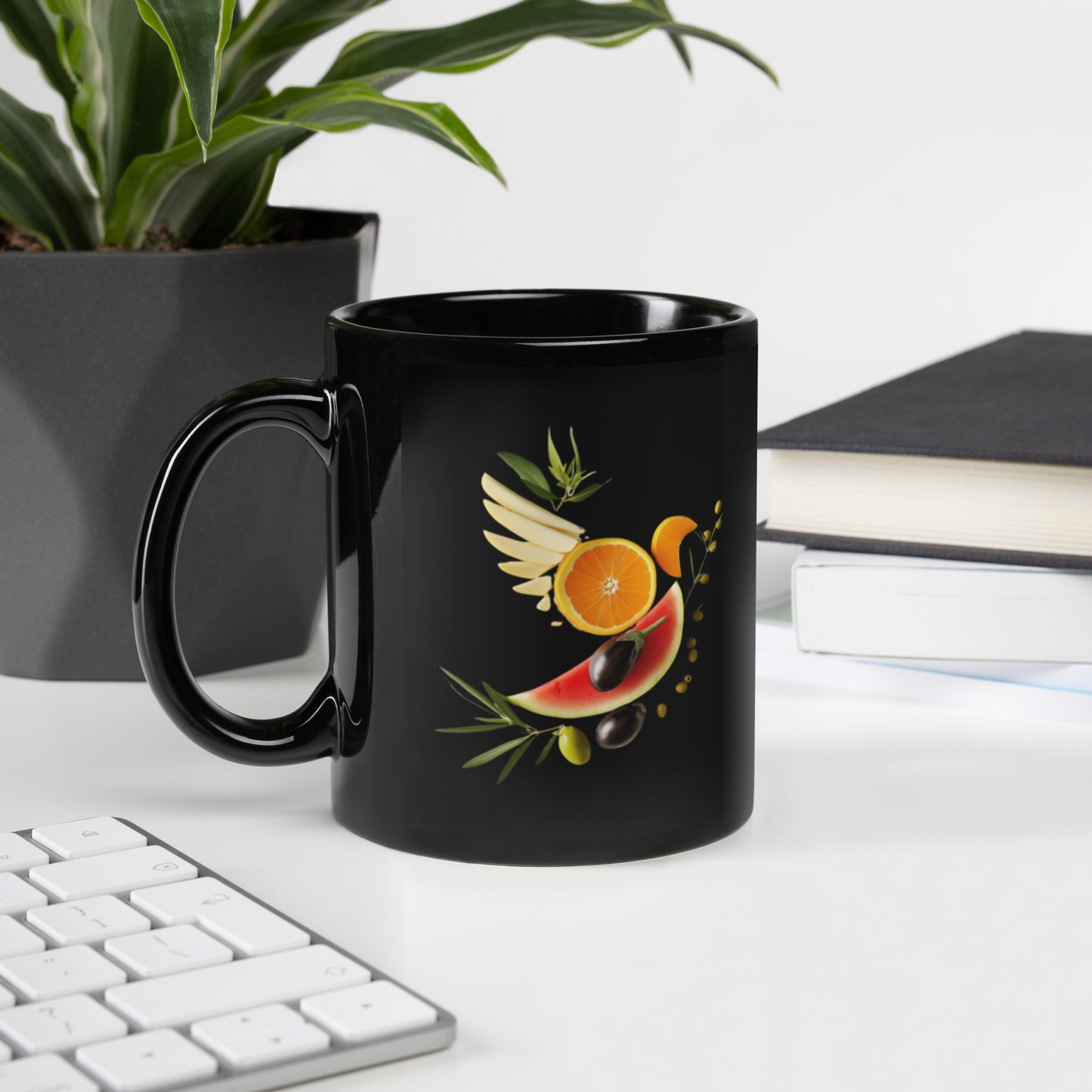 Fruits of Palestine - Black Glossy Mug
