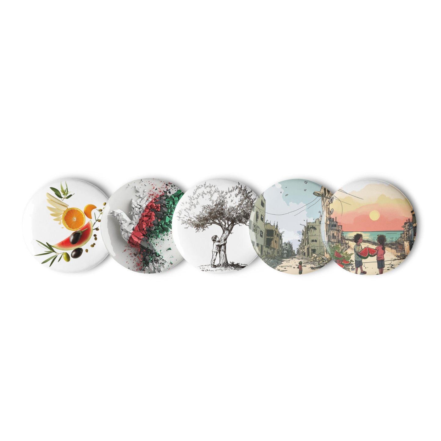 Fruits of Palestine - Set of Pin Buttons