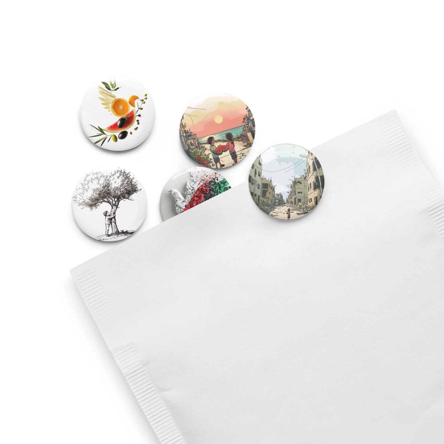 Fruits of Palestine - Set of Pin Buttons