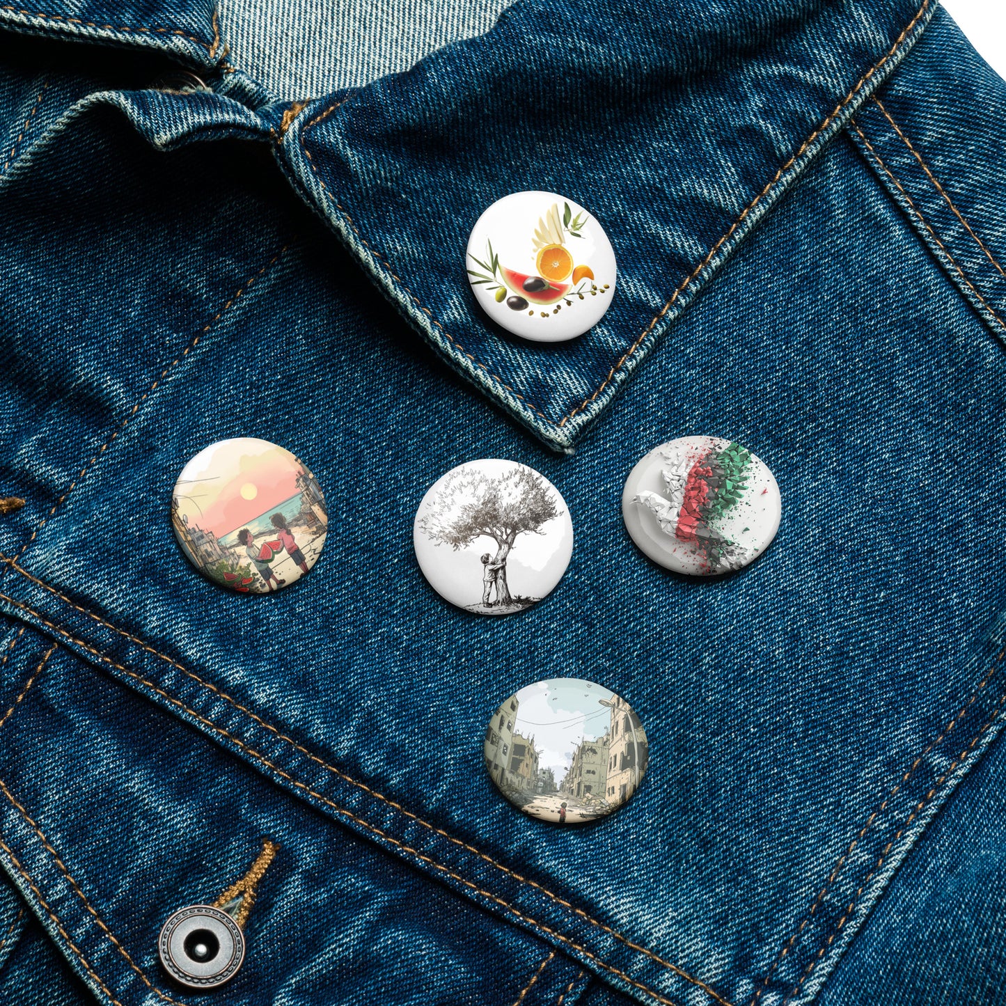 Fruits of Palestine - Set of Pin Buttons