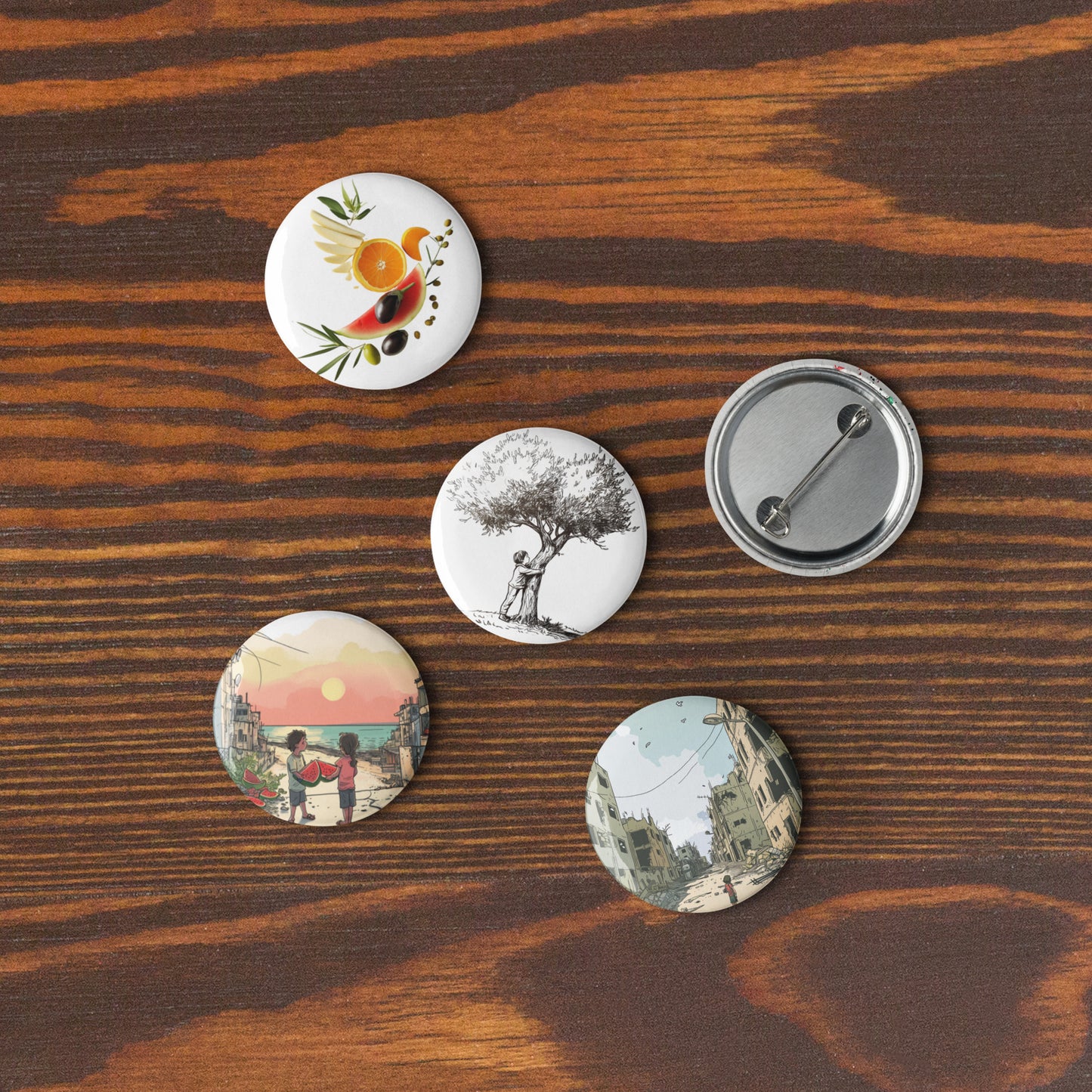 Fruits of Palestine - Set of Pin Buttons